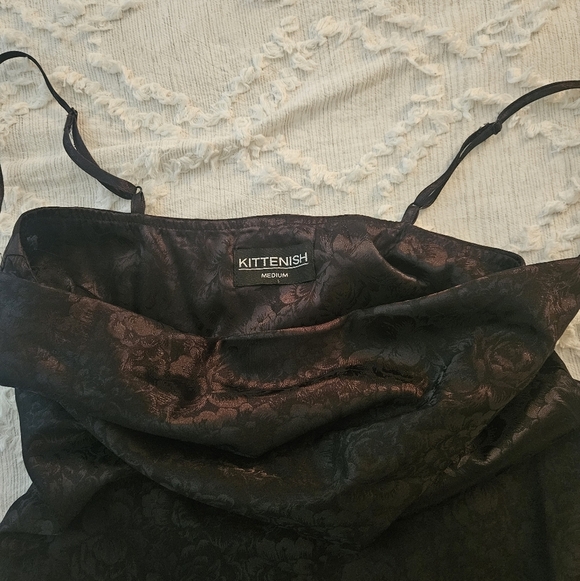 Kittenish Black Cowl Neck Midi Dress Medium - Picture 6 of 7